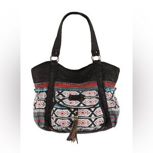 Billabong Rain Dance Woven Black Handbag